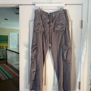 Free People Women's Gray Cargo Jeans